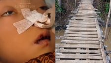 Raya dan jembatan gantung penghubung Kabandungan dengan Kalapanunggal, Kabupaten Sukabumi - Ist