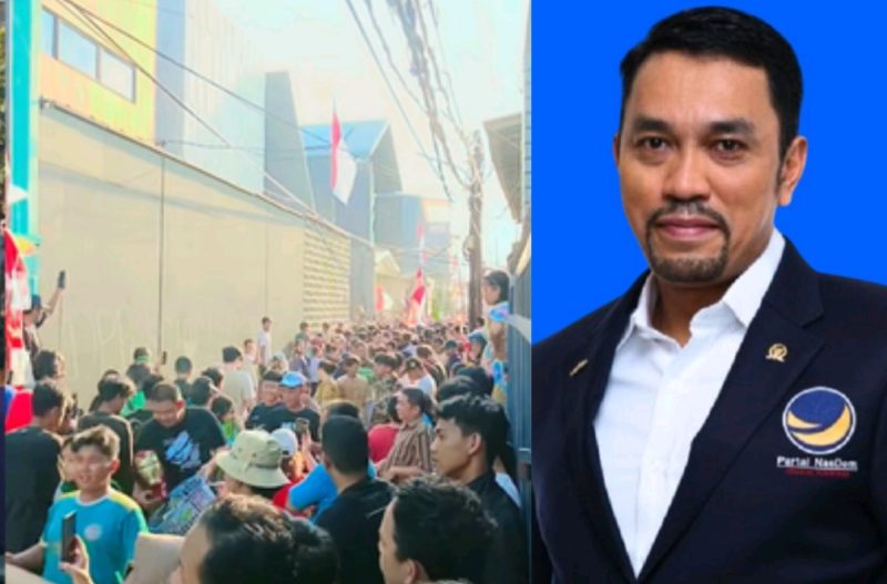Rumah politisi Ahmad Sahroni di kawasan Tanjung Priok, Jakarta Utara dikepung akibat kemarahan massa yang diduga atas ucapannya yang menjadi viral di media sosial - Ist