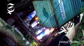 Lakalantas tunggal, kontainer terlepas dari truk trailer di Cikembar Sukabumi - Irfan Permana