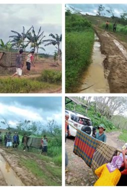 Miris, sebab jalan rusak parah, warga Sukabumi sakit harus ditandu