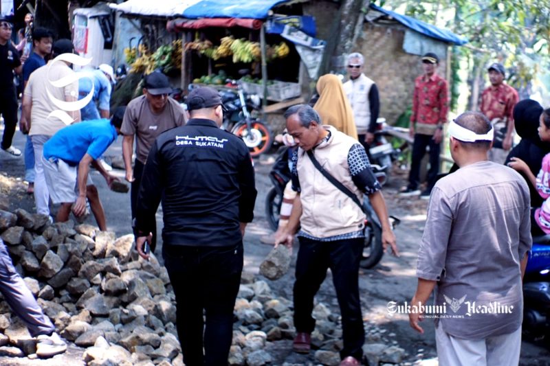 Kades se-Kecamatan Parakansalak perbaiki Jalan Kabupaten ruas Parungkuda-Pakuwon - Dok. Pribadi 