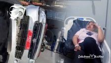 Lakalantas ambulans vs motor di Cisaat Sukabumi - Ist