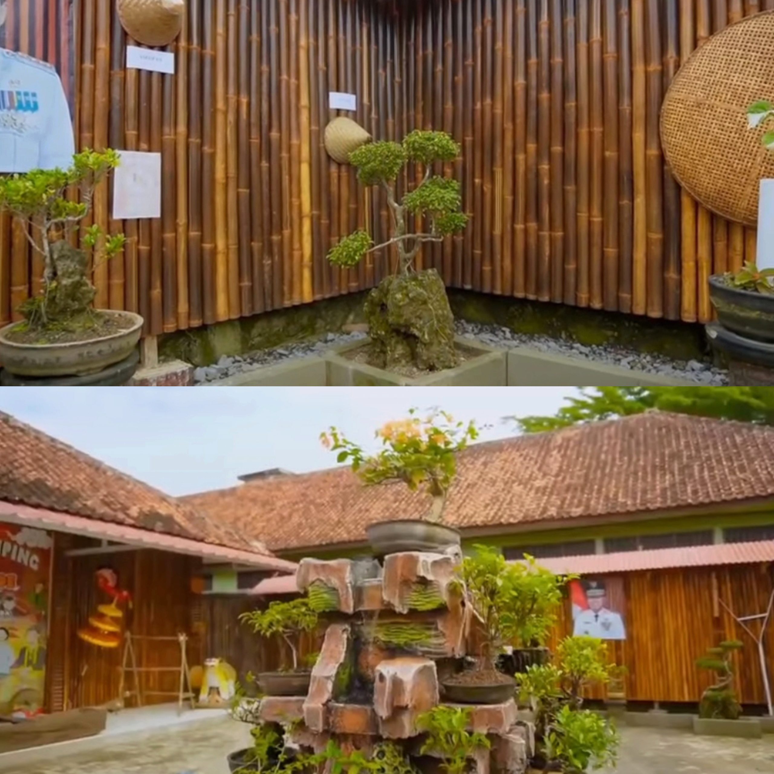 Pagar bambu mengitari bangunan SDN 3 Surade Sukabumi