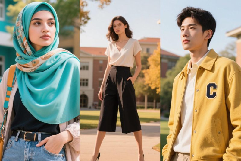 Style busana ke kampus buat mahasiswa-mahasiswi baru menurut AI