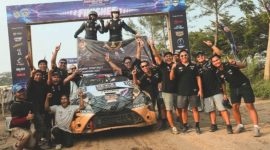 Tim Dewa United Motorsports mengunci gelar Juara Nasional Tim Sprint Rally 2025 di putaran 5 - Dewa United Motorsports