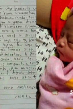 Bunyi surat bersama bayi Harvika, dibuang di pos ronda Warungkiara Sukabumi