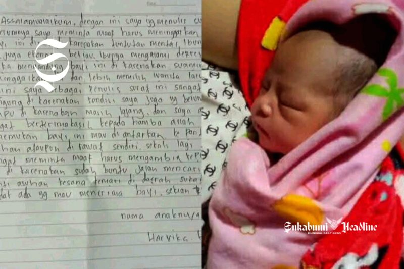 Bunyi surat bersama bayi Harvika, dibuang di pos ronda Warungkiara Sukabumi - Ist