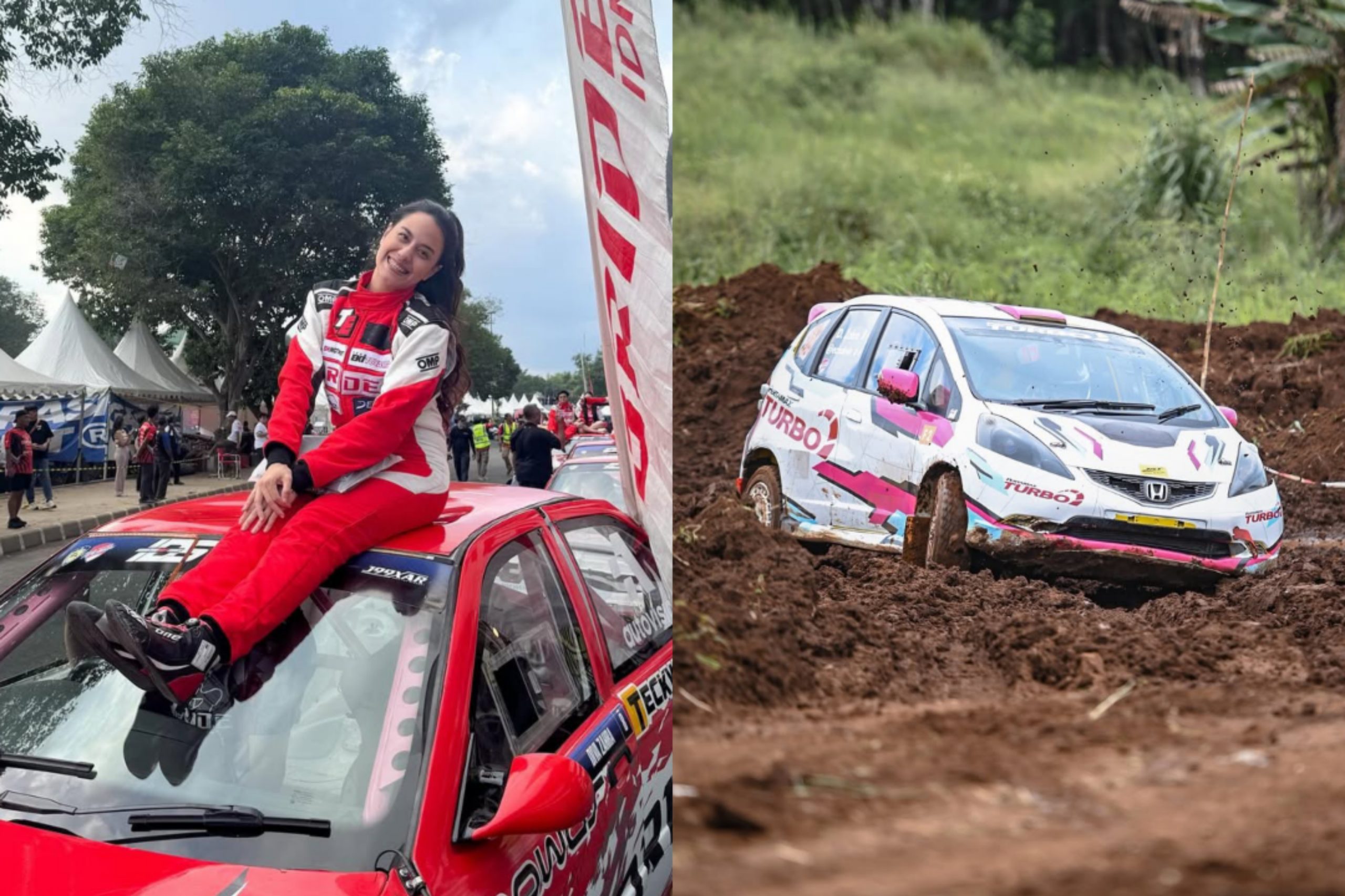 Sinar Diva Zahra dalam Kejurnas Sprint Rally 2025 di Cikembar Sukabumi