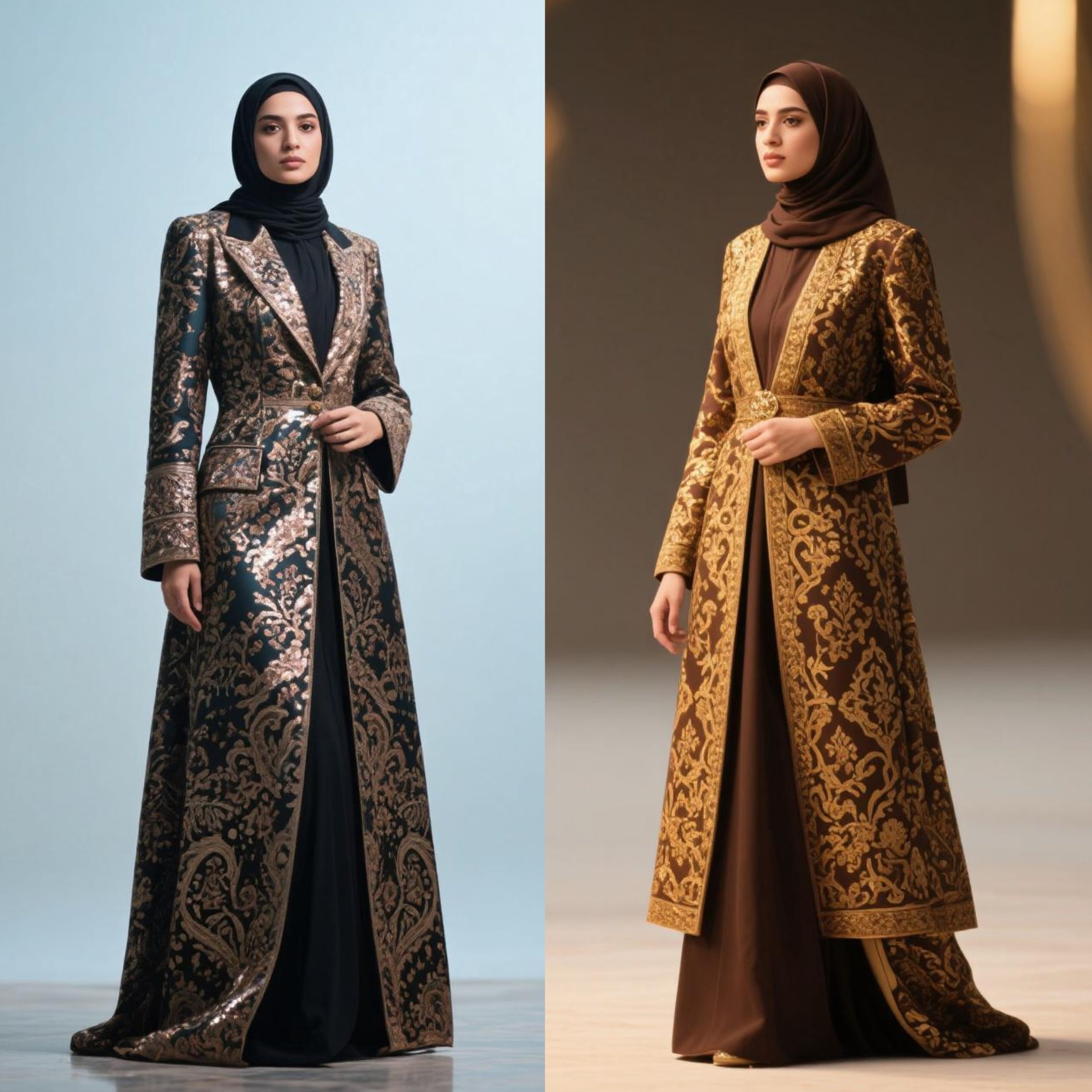 5 model blazer brokat motif batik untuk Hijabers Sukabumi, mewah, anggun bak putri raja 3 Gamis blazer brokat outer panjang motif batik