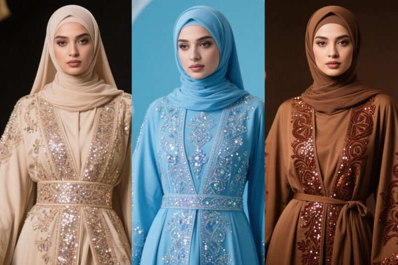 Gamis simpel tapi modis, serta sentuhan mewah dengan payet dan bordir - sukabumiheadline.com