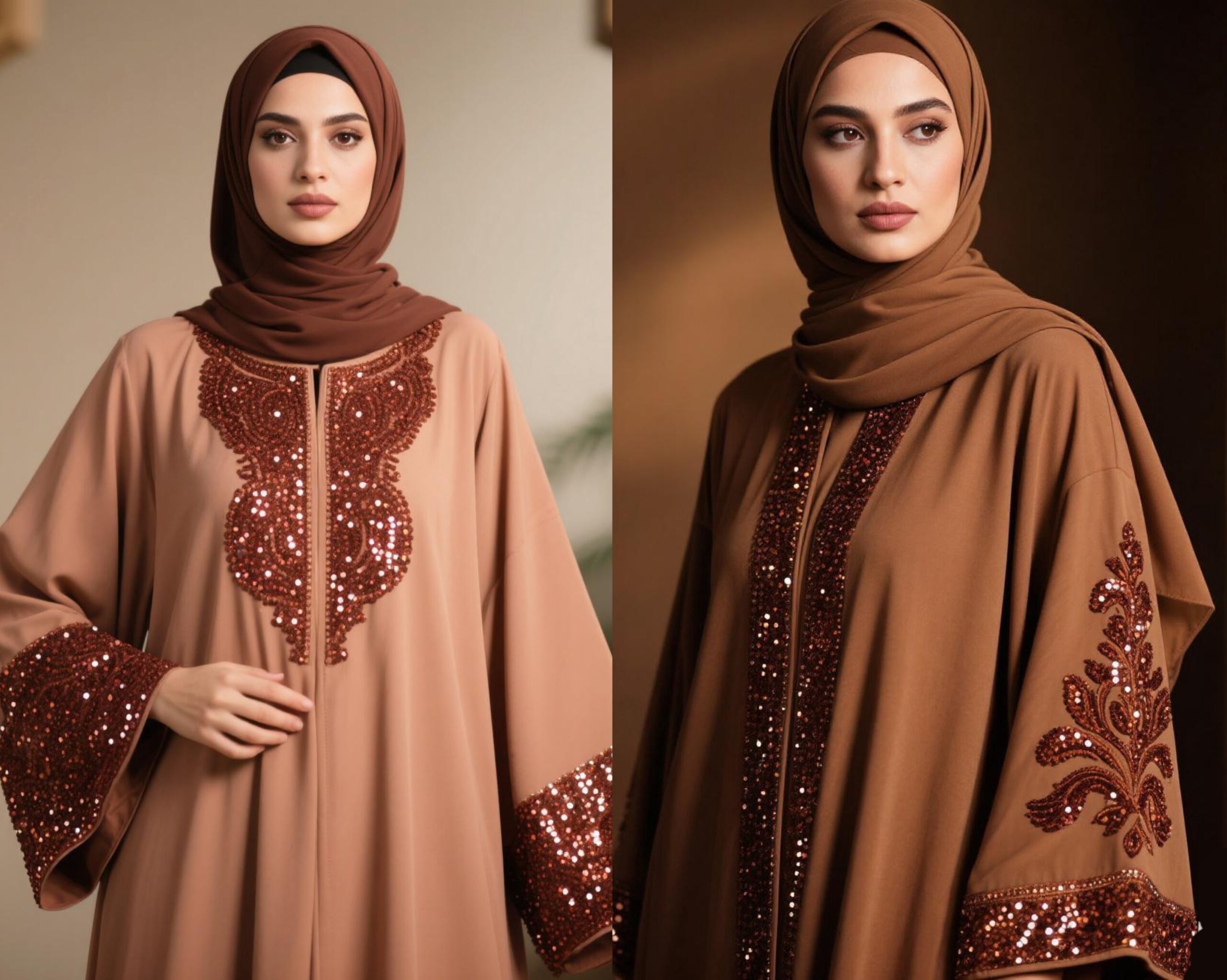 Gamis simpel tapi modis, serta sentuhan mewah dengan payet dan bordir, warna mahogany - sukabumiheadline.com