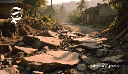 Ilustrasi Jalan Desa rusak - sukabumiheadline.com