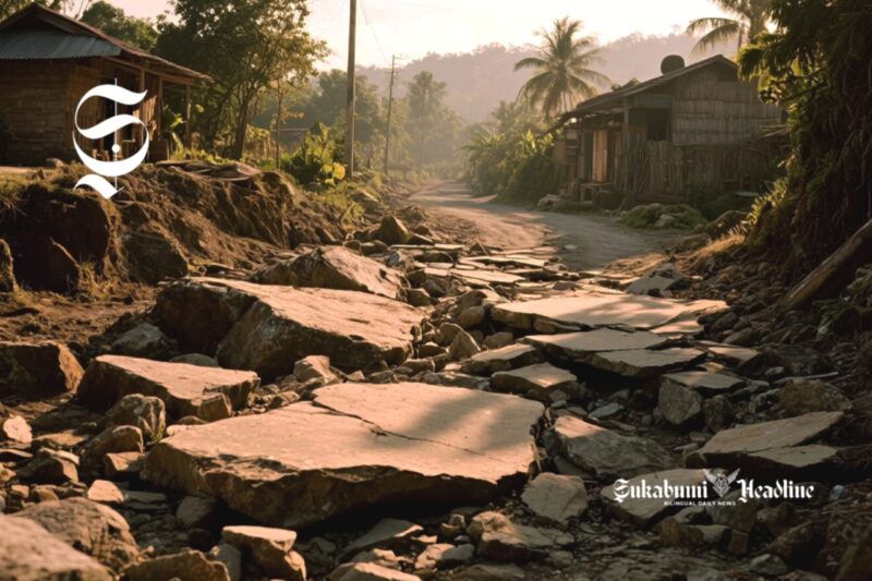 Ilustrasi Jalan Desa rusak - sukabumiheadline.com