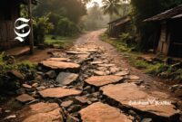 Ilustrasi Jalan Desa rusak - sukabumiheadline.com