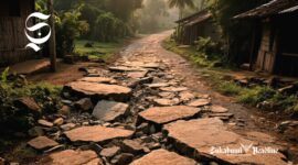 Ilustrasi Jalan Desa rusak - sukabumiheadline.com