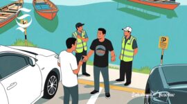 Ilustrasi cekcok mulut dengan parkir liar di tempat wisata - sukabumiheadline.com