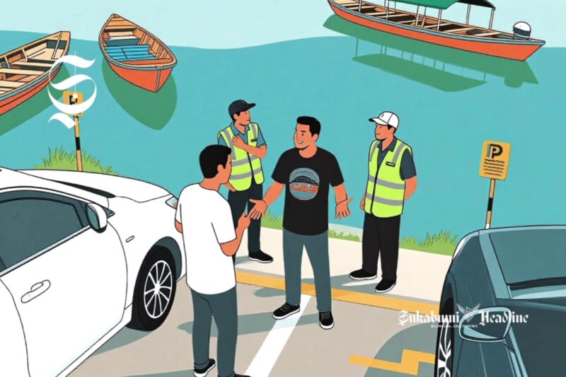 Ilustrasi cekcok mulut dengan parkir liar di tempat wisata - sukabumiheadline.com