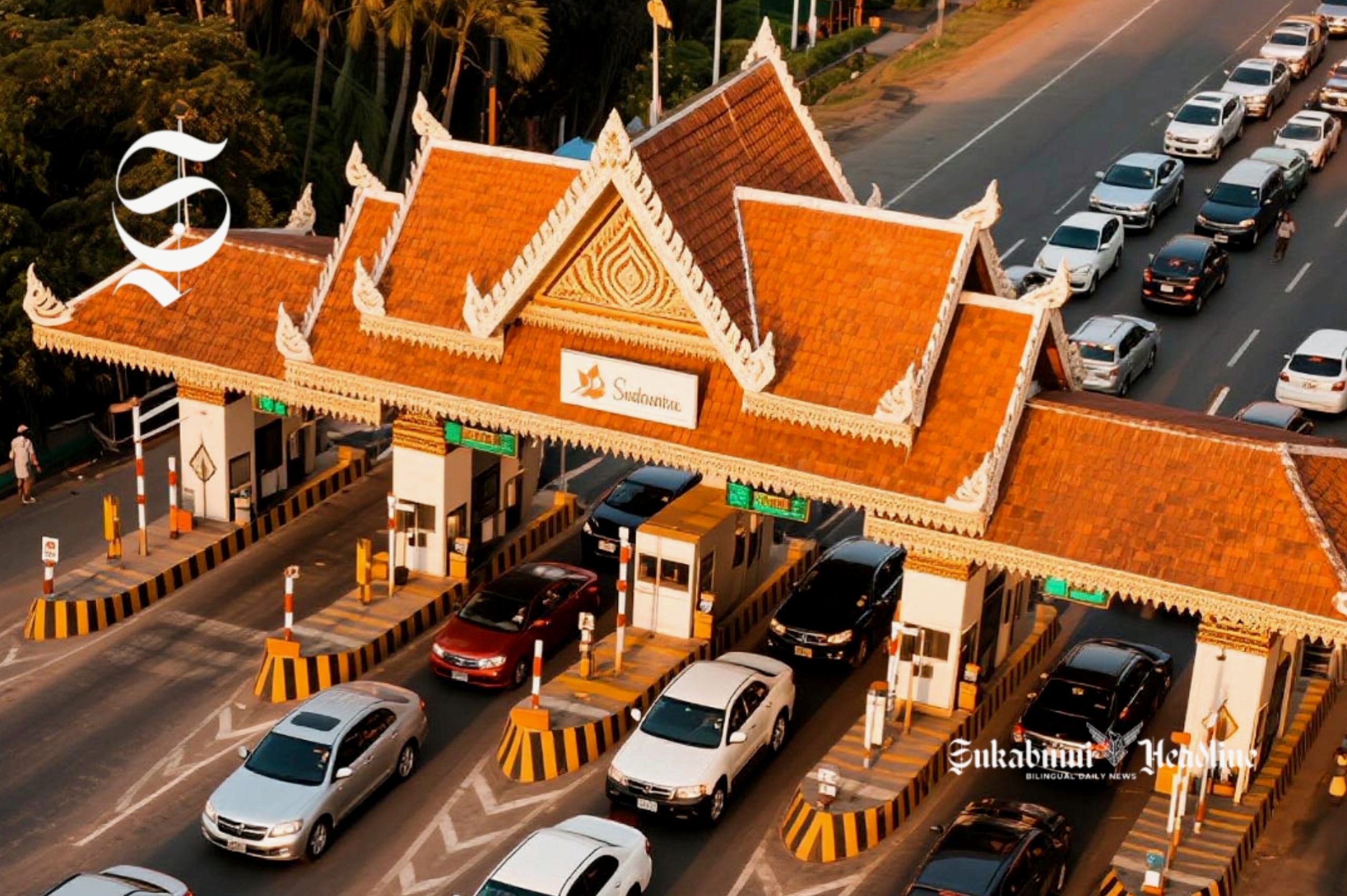 2027 Gerbang Tol Bocimi Seksi 2 dan 3 berarsitektur budaya Sunda 1 Ilustrasi gerbang tol dengan ornamen khas budaya Sunda - sukabumiheadline.com