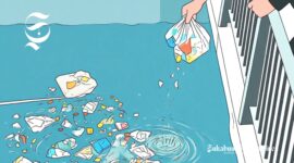 Ilustrasi membuang sampah ke sungai - sukabumiheadline.com