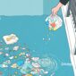 Ilustrasi membuang sampah ke sungai - sukabumiheadline.com