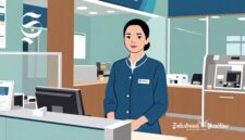 Ilustrasi pegawai bagian teller di bank - sukabumiheadline.com