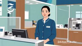 Ilustrasi pegawai bagian teller di bank - sukabumiheadline.com