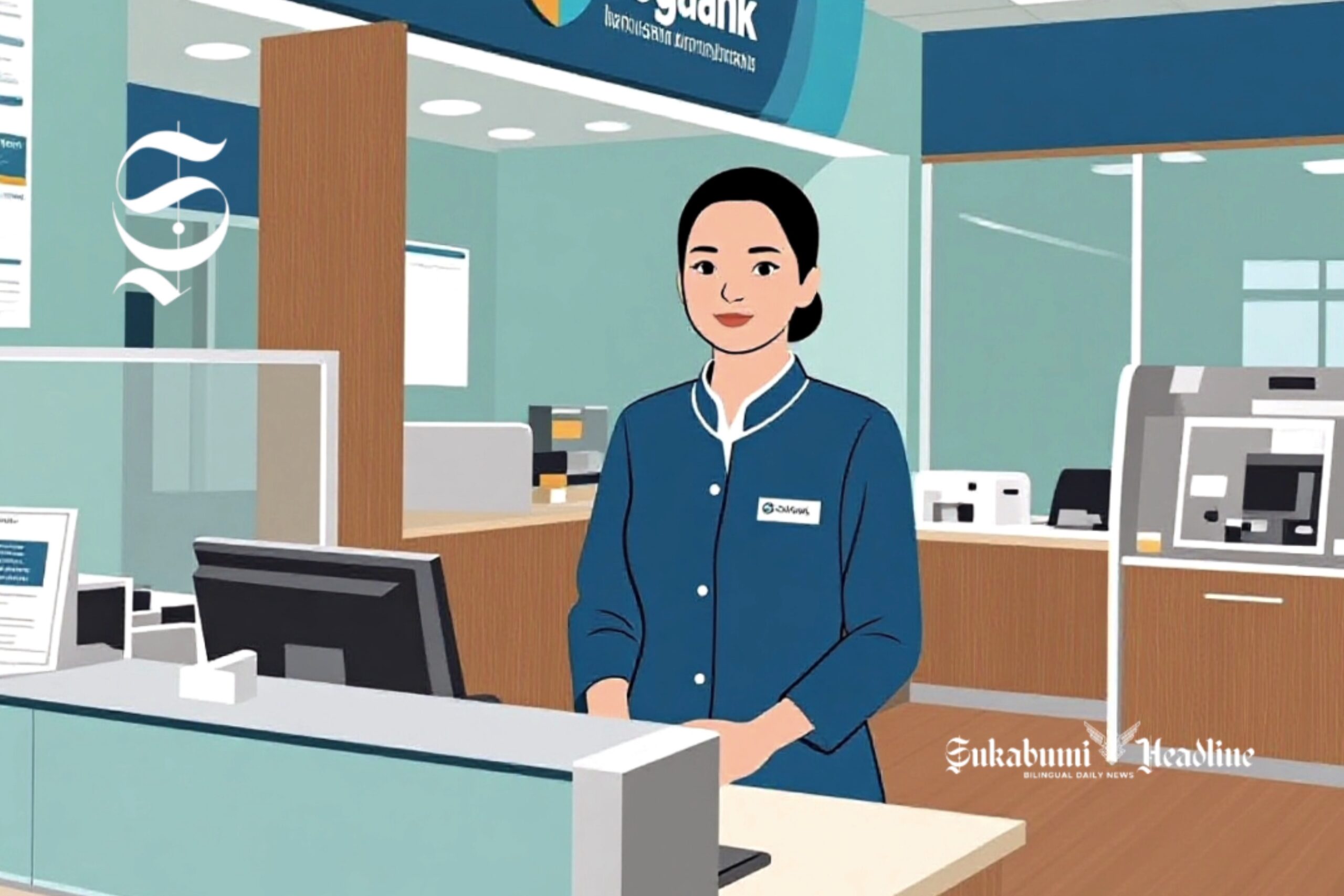 Ilustrasi pegawai bagian teller di bank - sukabumiheadline.com