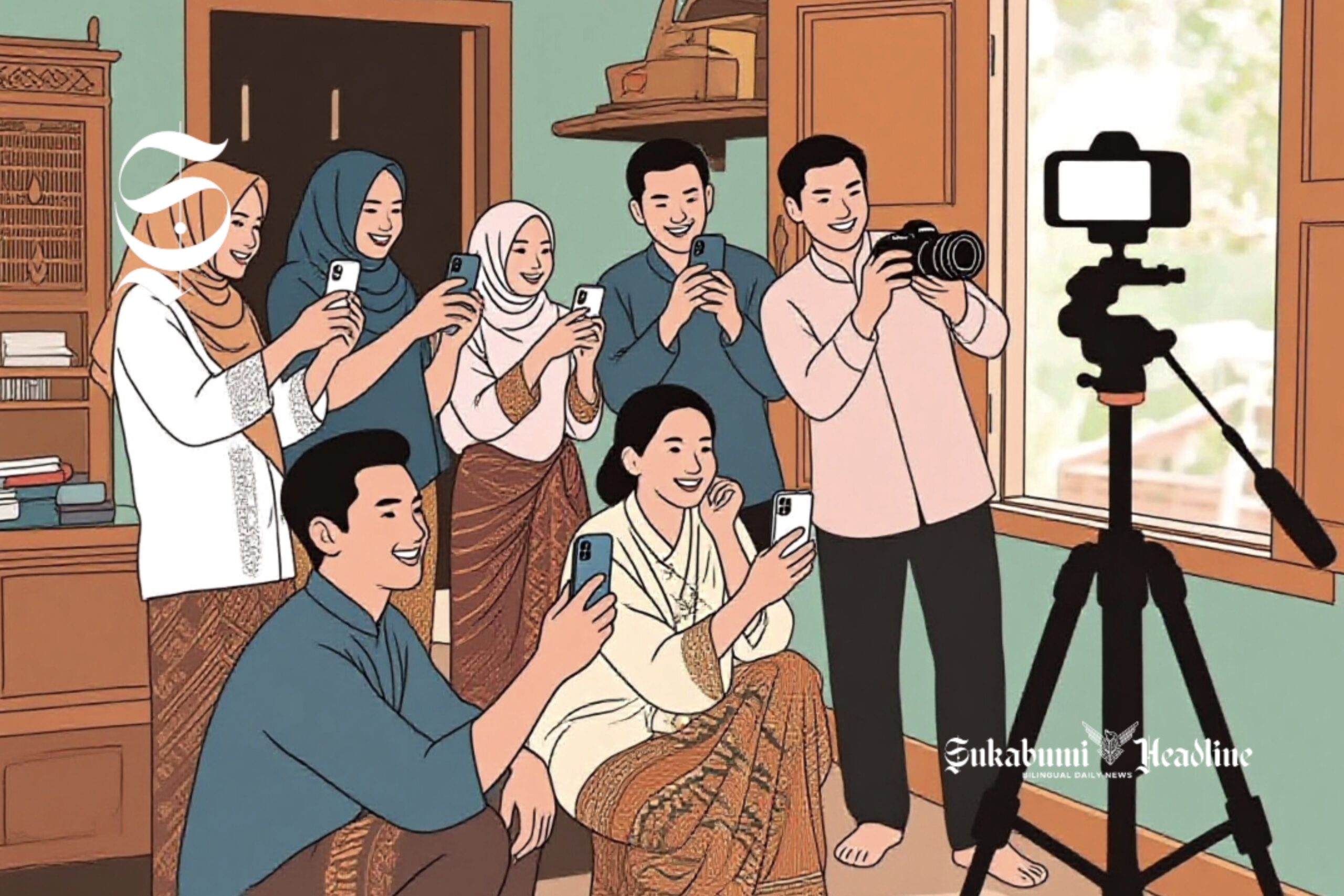 Ilustrasi remaja content creator - sukabumiheadline.com