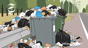 Ilustrasi sampah menumpuk dipinggir jalan - sukabumiheadline.com