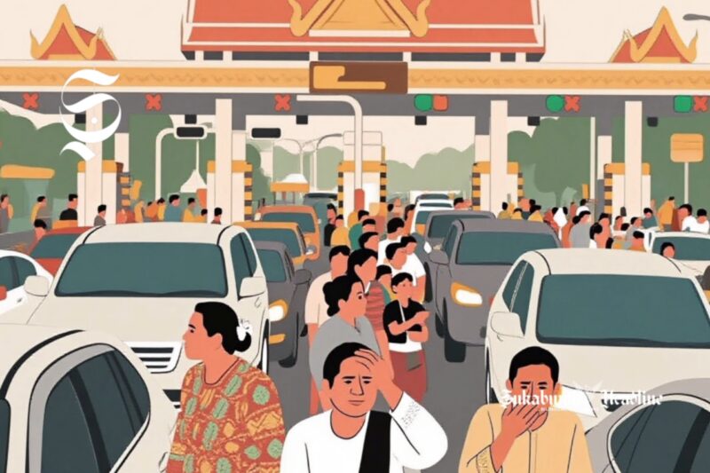 Kemacetan lalu lintas di gerbang tol - sukabumiheadline.com