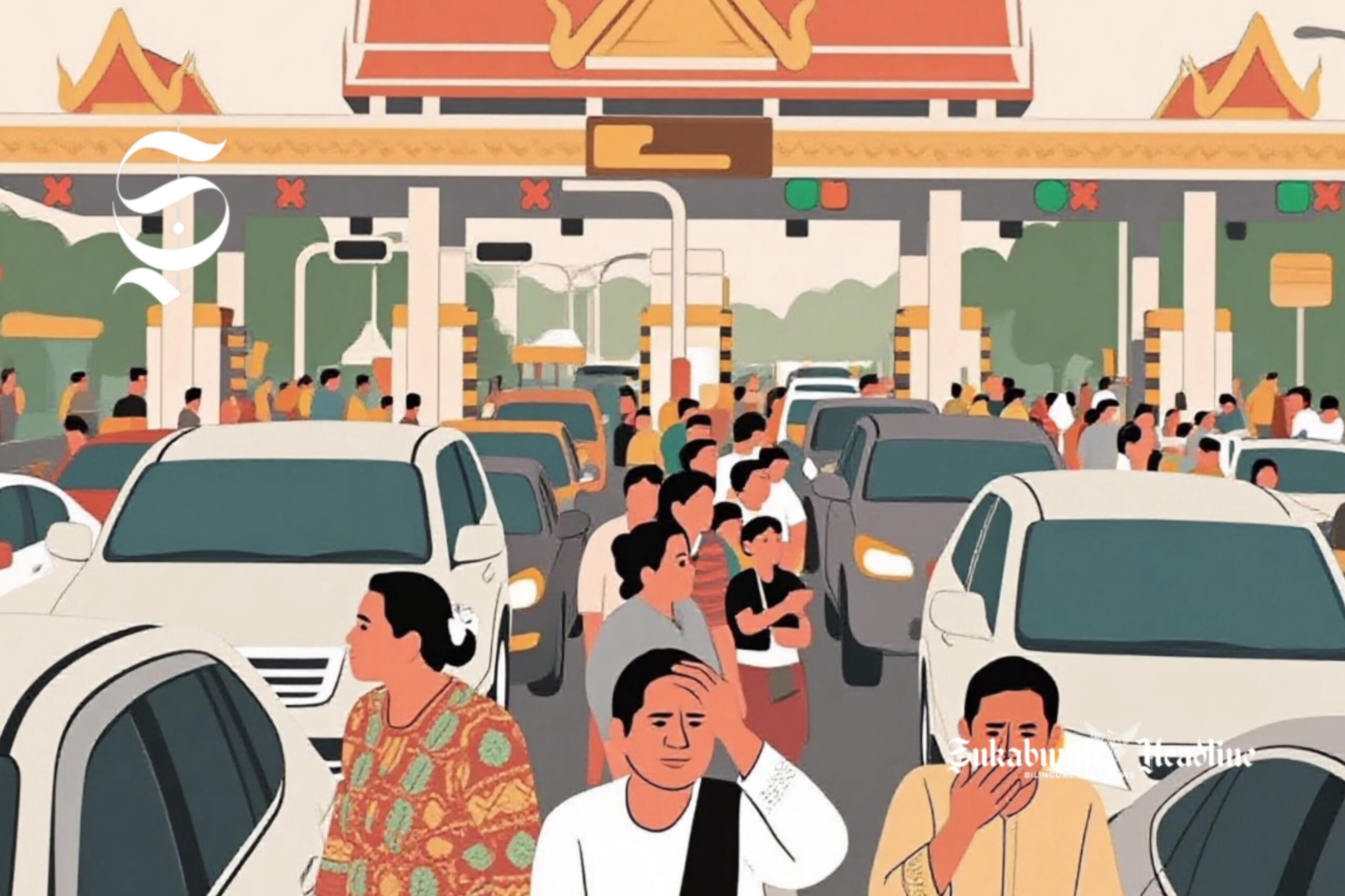 Pilih KA Jaka Lalana, trik liburan Tahun Baru ke Sukabumi bebas macet versi Dirlantas Polri 1 Kemacetan lalu lintas di gerbang tol - sukabumiheadline.com