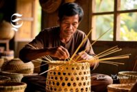 Pengrajin anyaman bambu - sukabumiheadline.com