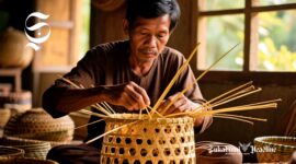 Pengrajin anyaman bambu - sukabumiheadline.com