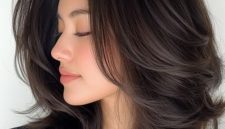 Wanita dengan model rambut layered cut - Pinterest @Dawn