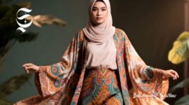 8 inspirasi model gamis outer batik kekinian untuk Hijabers Sukabumi 6