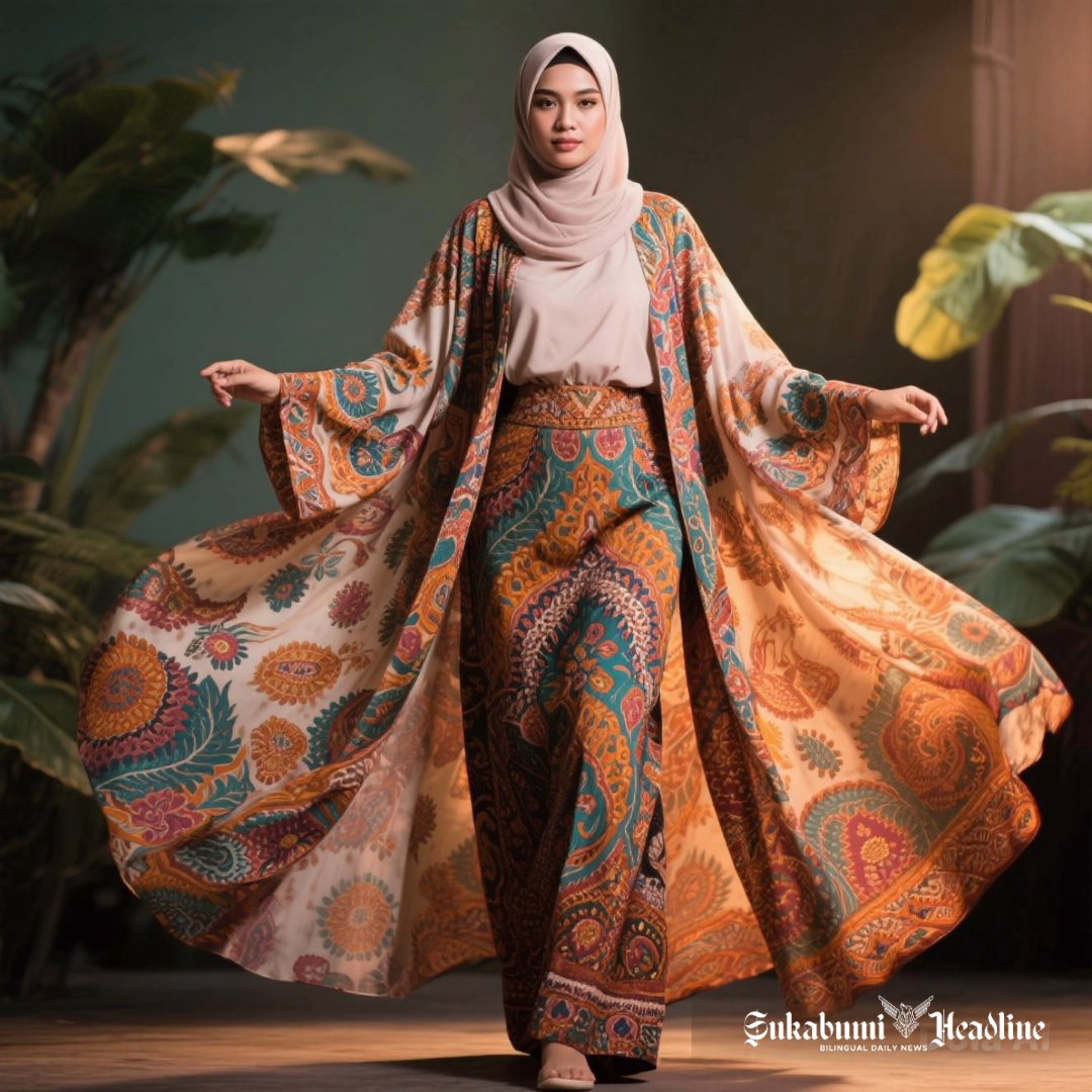 8 inspirasi model gamis outer batik kekinian untuk Hijabers Sukabumi - sukabumiheadline.com