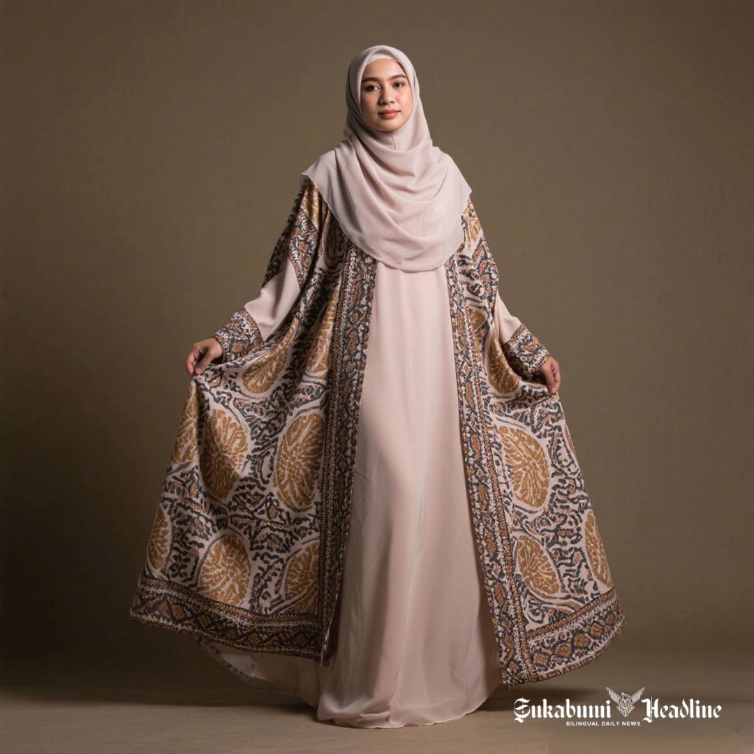 8 inspirasi model gamis outer batik kekinian untuk Hijabers Sukabumi - sukabumiheadline.com