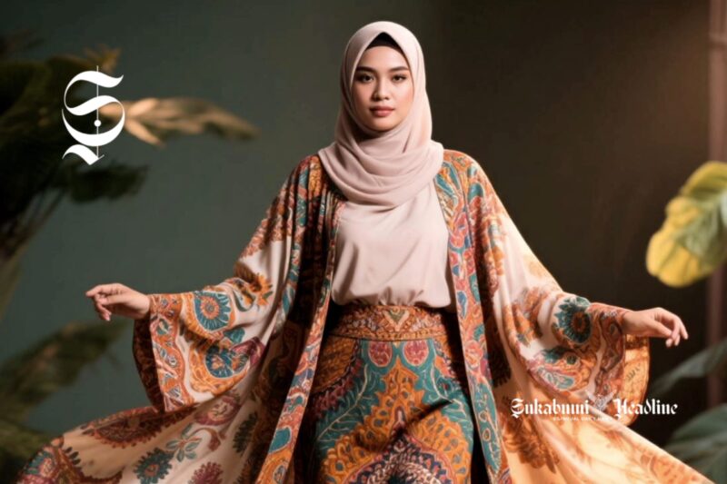 8 inspirasi model gamis outer batik kekinian untuk Hijabers Sukabumi 6