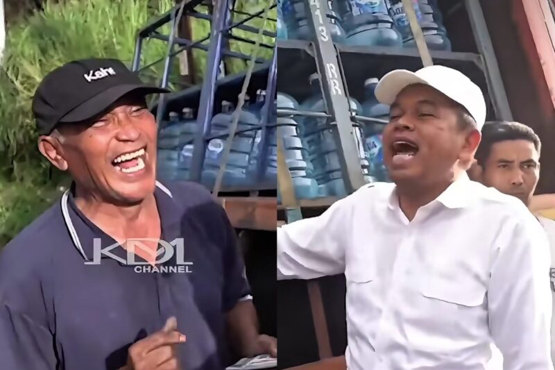 Dedi Mulyadi bantu evakuasi truk tua angkut galon AQUA yang terguling - Ist
