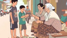 Ilustrasi anak jalanan dan lansia - sukabumiheadline.com