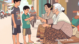 Ilustrasi anak jalanan dan lansia - sukabumiheadline.com