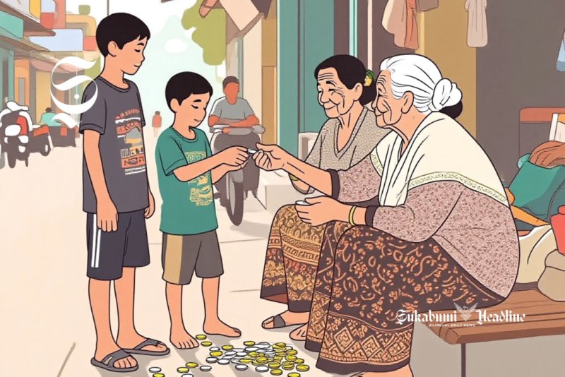 Ilustrasi anak jalanan dan lansia - sukabumiheadline.com