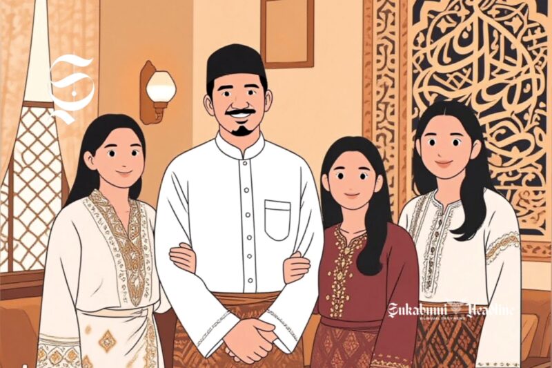 Ilustrasi ayah dengan tiga anak perempuannya - sukabumiheadline.com