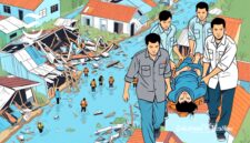 Ilustrasi bencana alam dan evakuasi korban - sukabumiheadline.com