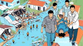 Ilustrasi bencana alam dan evakuasi korban - sukabumiheadline.com