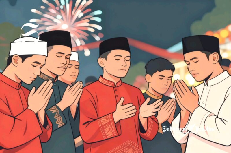 Ilustrasi berdoa ketika menyambut pergantian tahun - sukabumiheadline.com