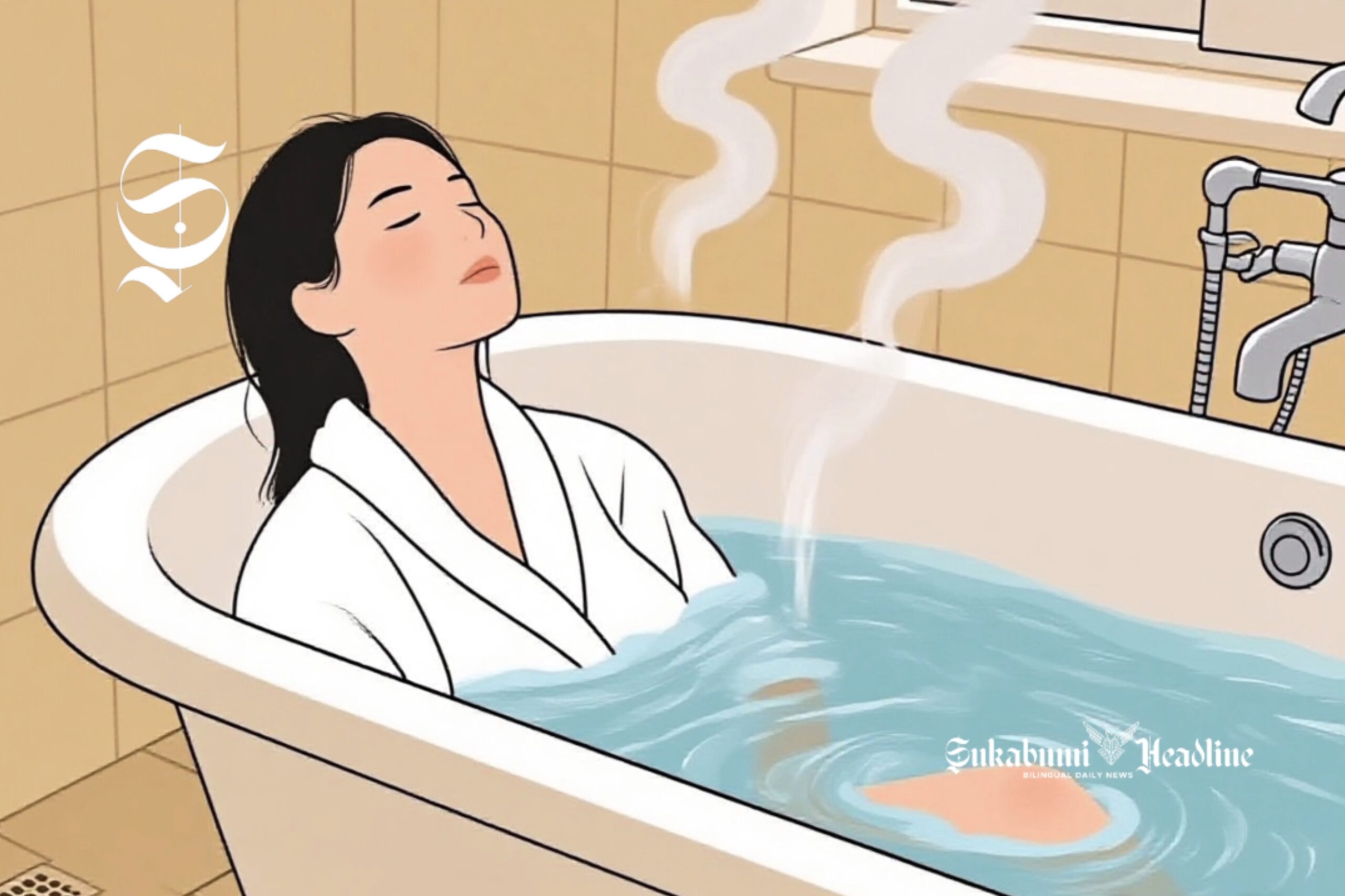 Ilustrasi berendam di bathtub air hangat - sukabumiheadline.com