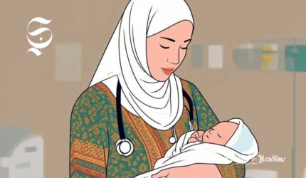 Ilustrasi bidan sedang menggendong bayi baru lahir - sukabumiheadline.com