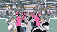 Ilustrasi buruh pabrik garmen sedang bekerja - sukabumiheadline.com