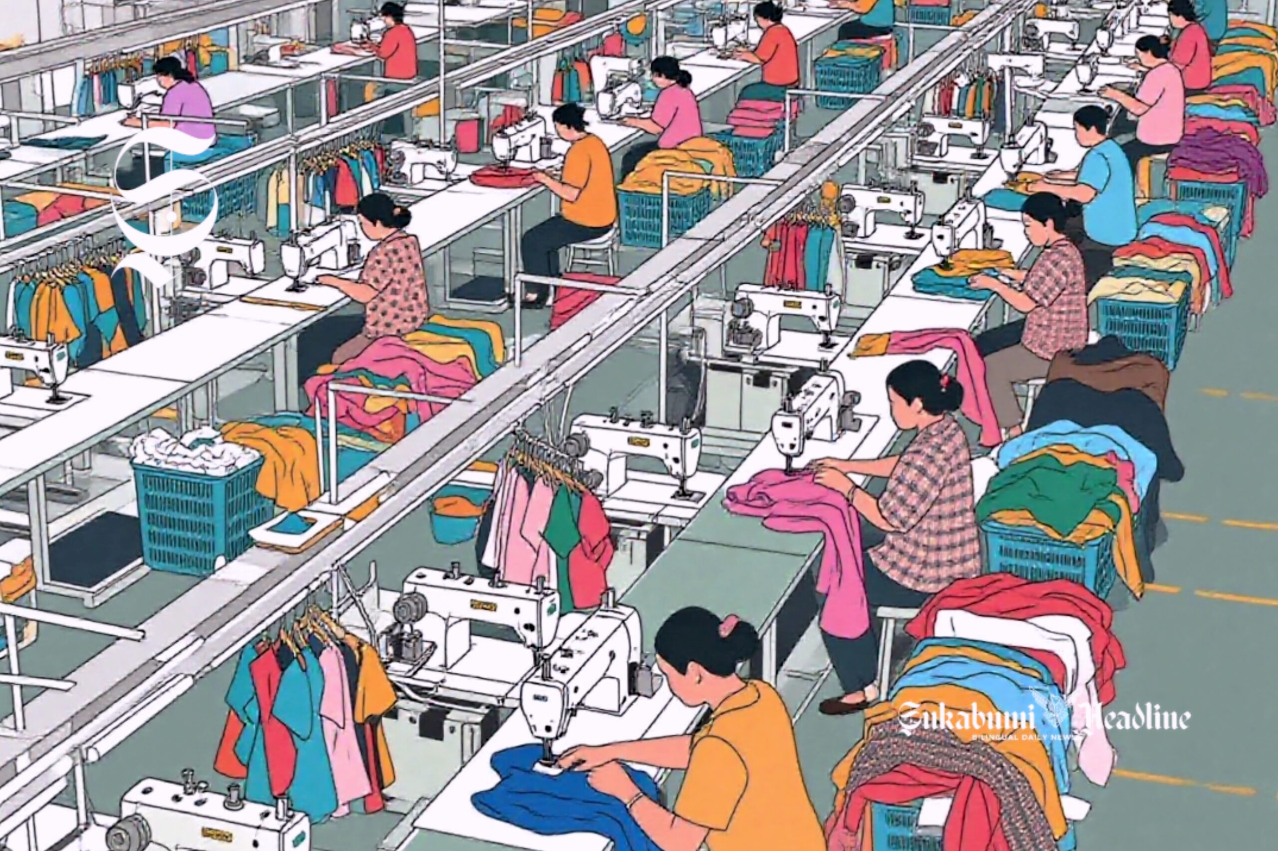 Ilustrasi buruh perempuan di pabrik garmen - sukabumiheadline.com